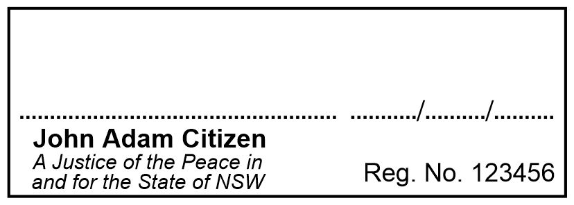 NSW Justice of the Peace Self Inking Name Stamp NSJP15